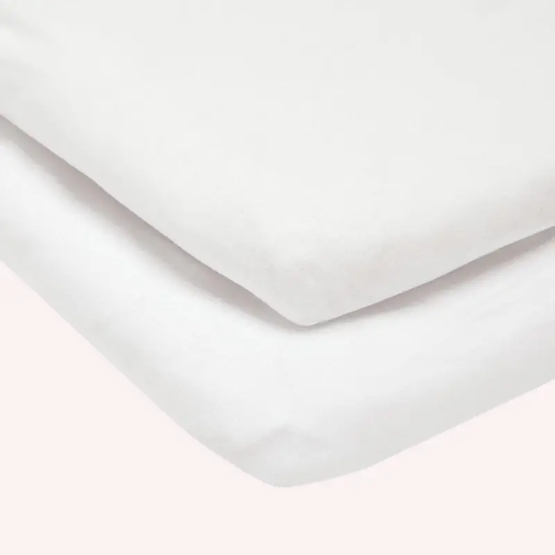 Lua Bedside Crib Sheets 2Pk - White 1