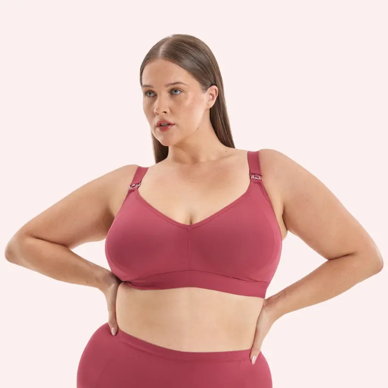 Maternity Comfort Wirefree Bralette - Burnt Fig 1