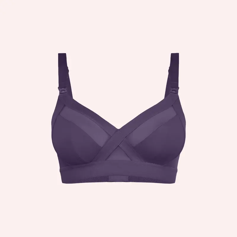 Maternity Support Wirefree Bralette - Mulberry 1