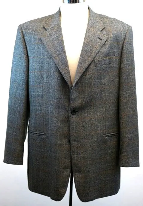 Mondo Di Marco- Gray Wool Windowpane Sport Coat- Size 42R 1