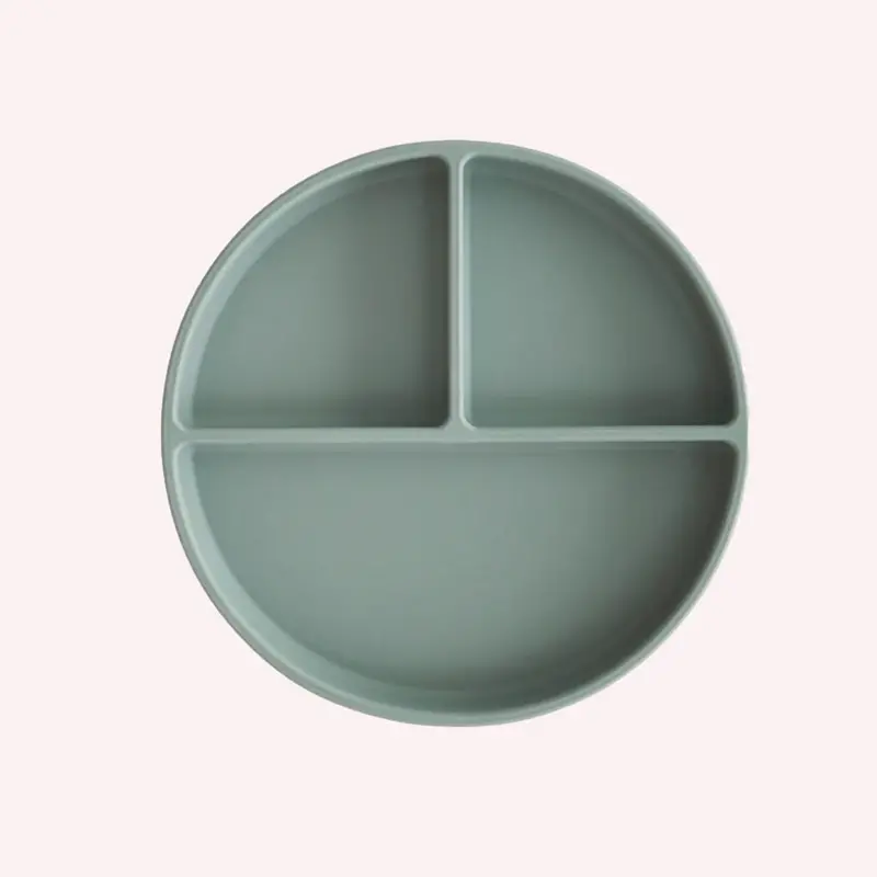 Mushie Silicone Divided Suction Plate - Cambridge Blue 1