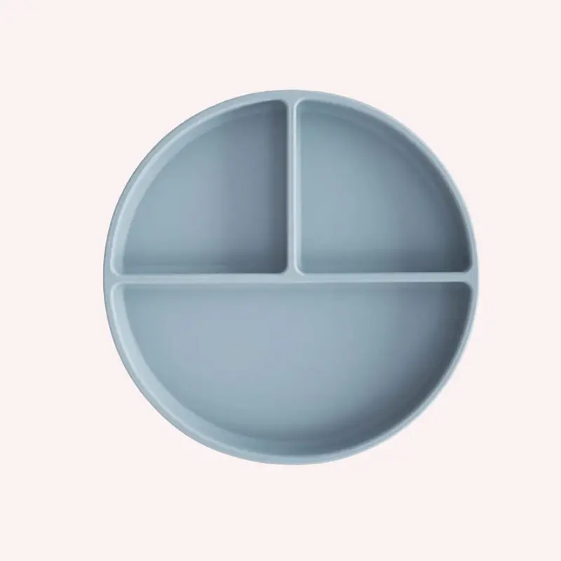 Mushie Silicone Divided Suction Plate - Powder Blue 1