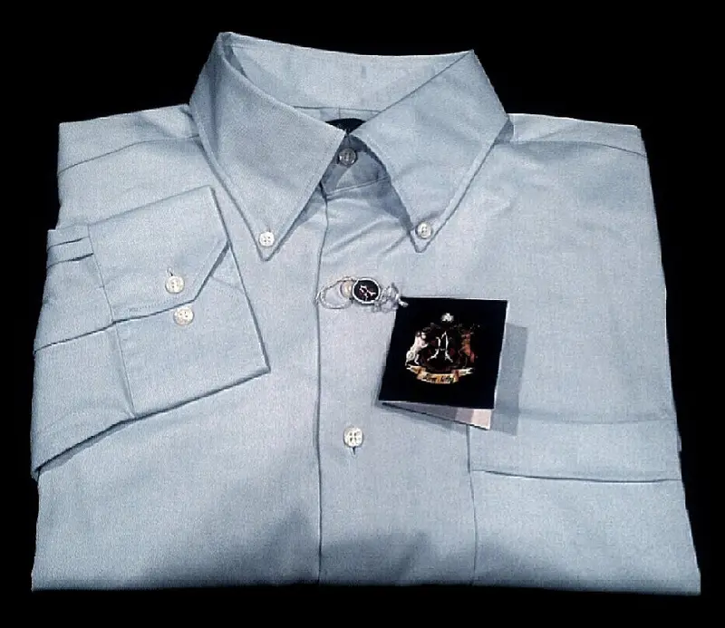 New- Allen Scolly Blue Twill Cotton Bd Dress Shirt- Size 17X34/35 1