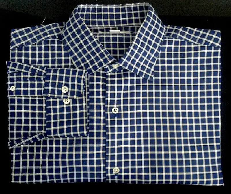 New- Banana Republic Check Dress/ Fashion Shirt- Size L (16-16.5) 1