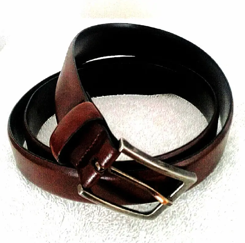 New- Genuine Italian Leather Brown Dress Belt- Size 34 1