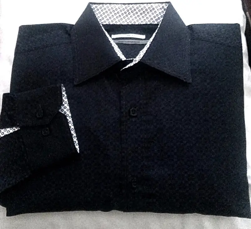 New- Johnston & Murphy Blue Mini Check- 'Tailored-Fit' Fashion Shirt- Size L 1