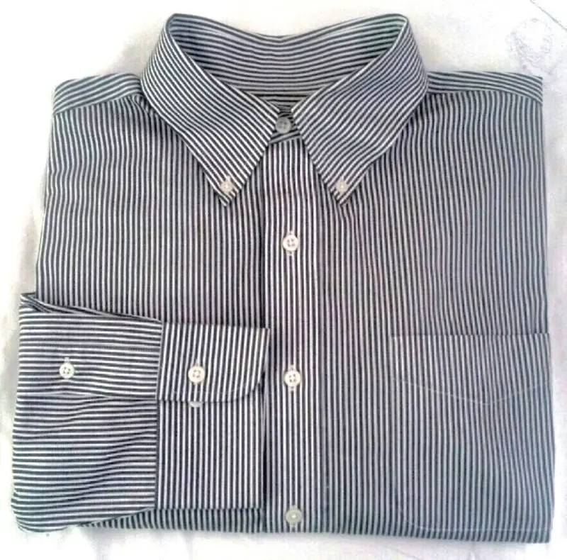 New- Lauren- Ralph Lauren Black/White Pinstripe Dress Shirt- Size (16 X 32/33) 1