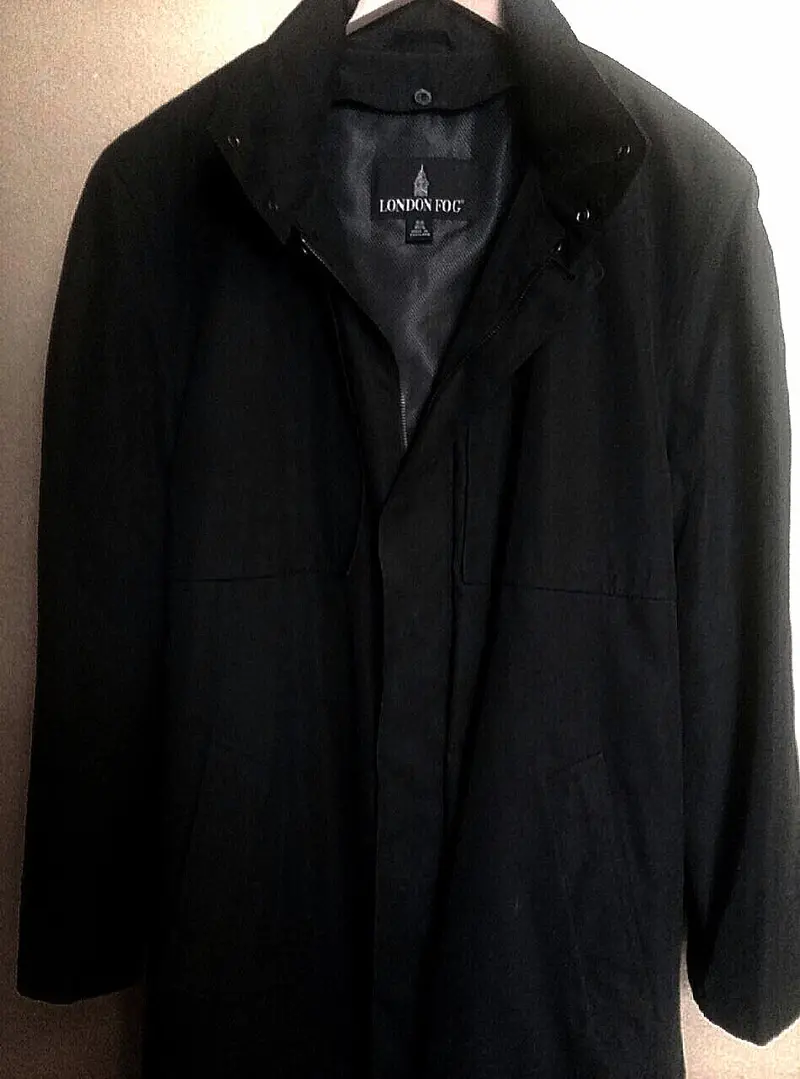 New- London Fog- All Seasons Black Hooded/Warmer Trench Coat- Size 38R 1