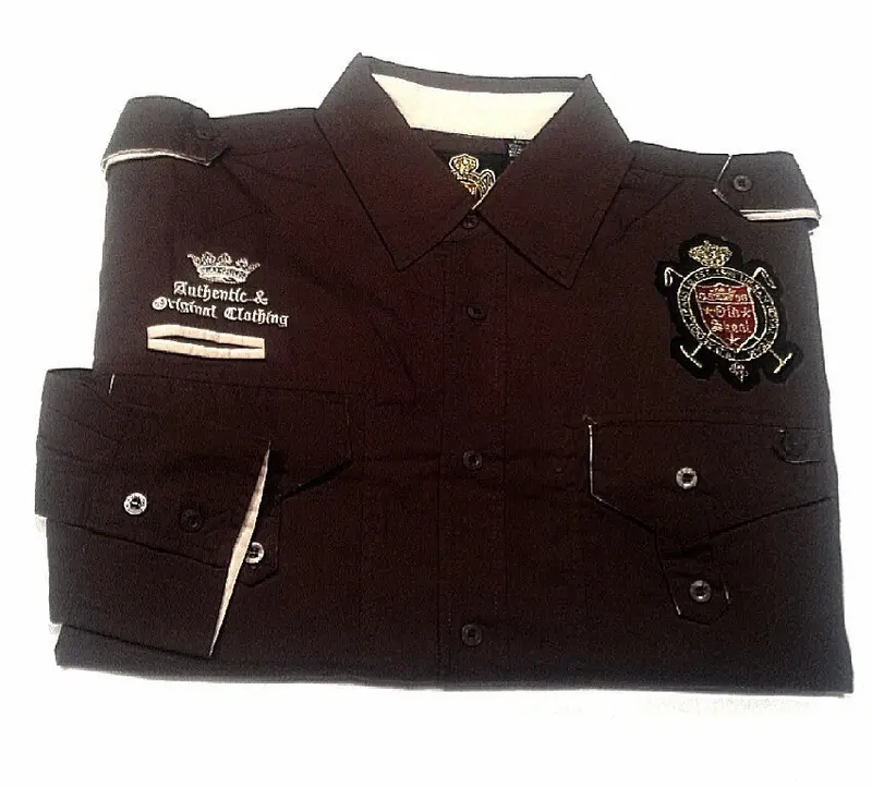 New- Old Skool Brown 'Urban Style' Cotton Fashion Shirt- Size M 1