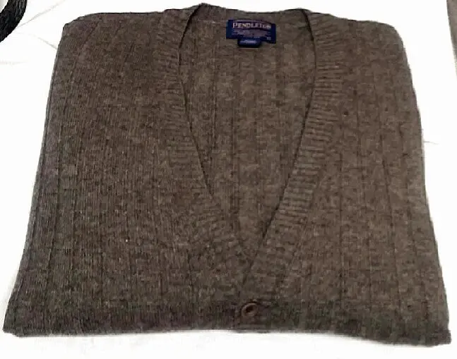 New- Pendleton Taupe,100% Lambswoolcable Knit Cardigan Sweater- Size S 1