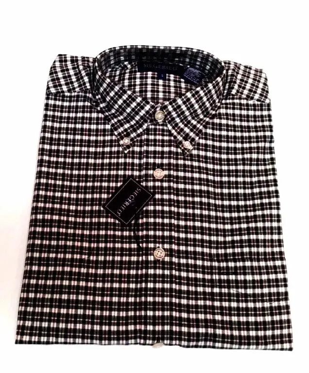 New- Siegfried Black/White/Red Check Bd Fashion Shirt- Size S 1