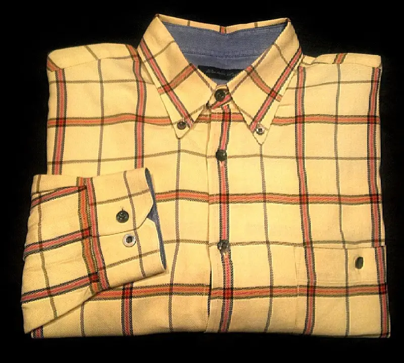 New- Windsor Lake Yellow Check Cotton Bd Casual Shirt- Size M 1