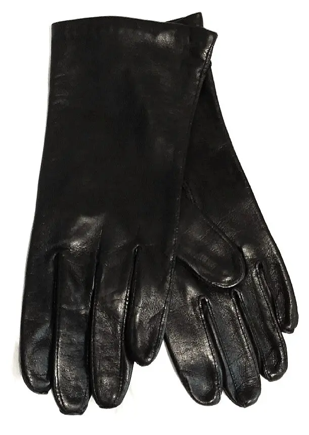 New- Women's Weikert Of Germany-Black 100% Leather Fashion Gloves- Size 7.5 1