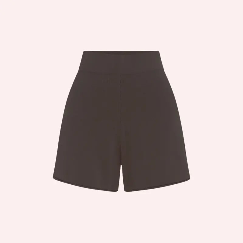 Organic Cotton Knit Short Chocolate 1