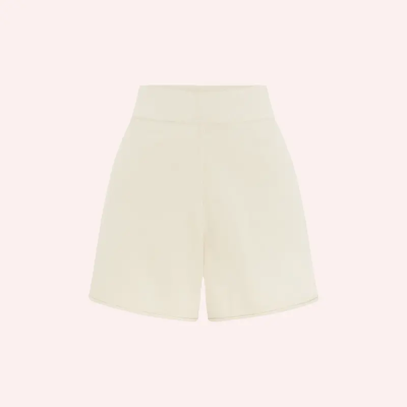 Organic Cotton Knit Short Ecru 1