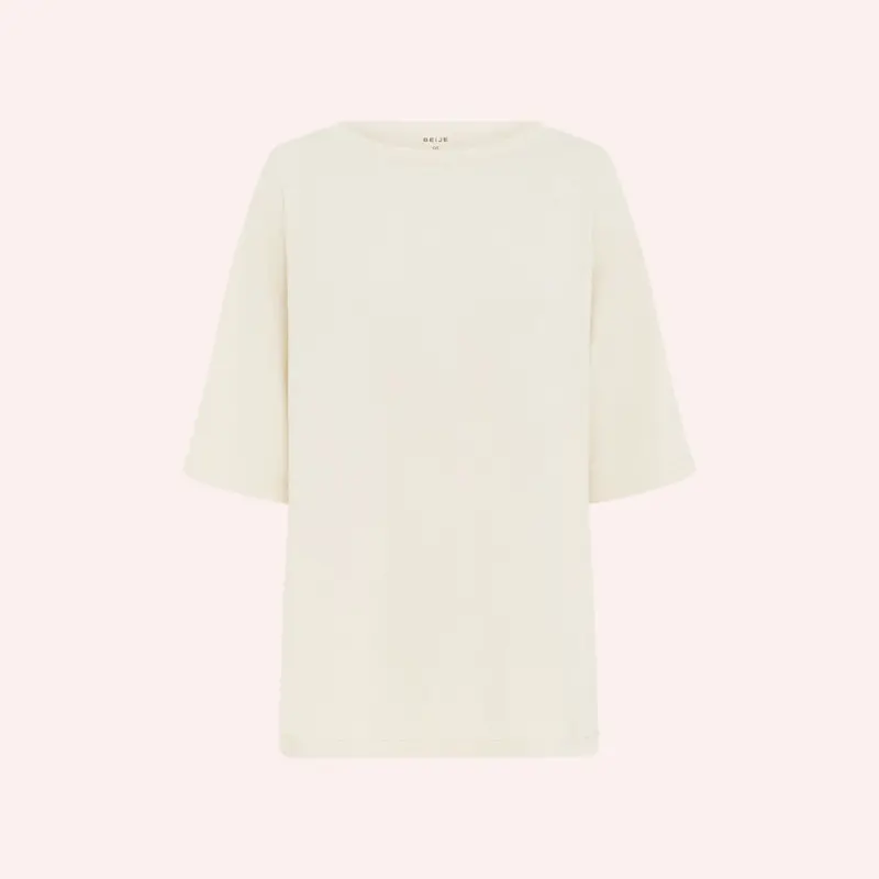 Organic Cotton Knit Tee - Ecru 1