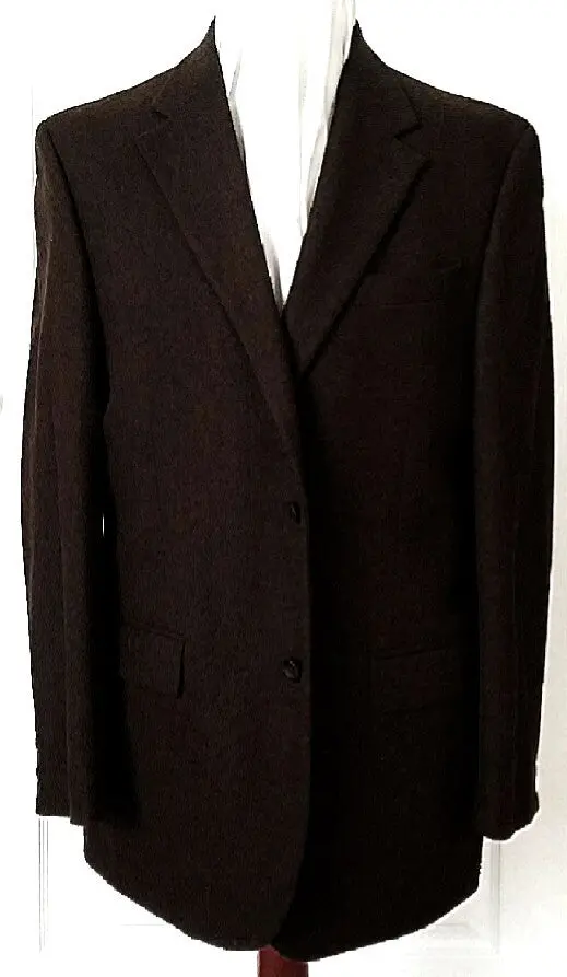 Oscar De La Renta- Brown Wool/Cashmere 2B Sport Coat- Size 43L 1