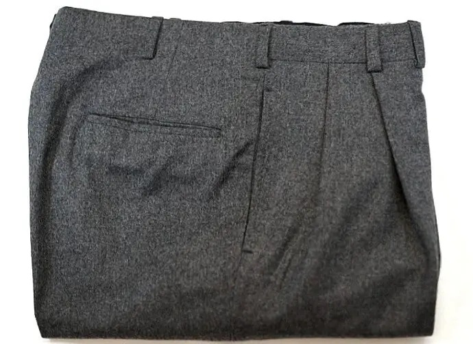 Oxxford Clothes- Gray Flannel Dress Trousers- Size 34 1