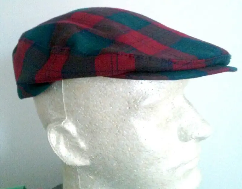 Pendleton- Green/Red Plaid Tartan Wool Cap- Size L 1