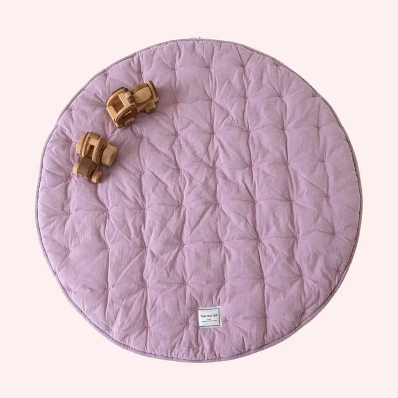 Quilted Cotton Baby Play Mat - Lilac 1
