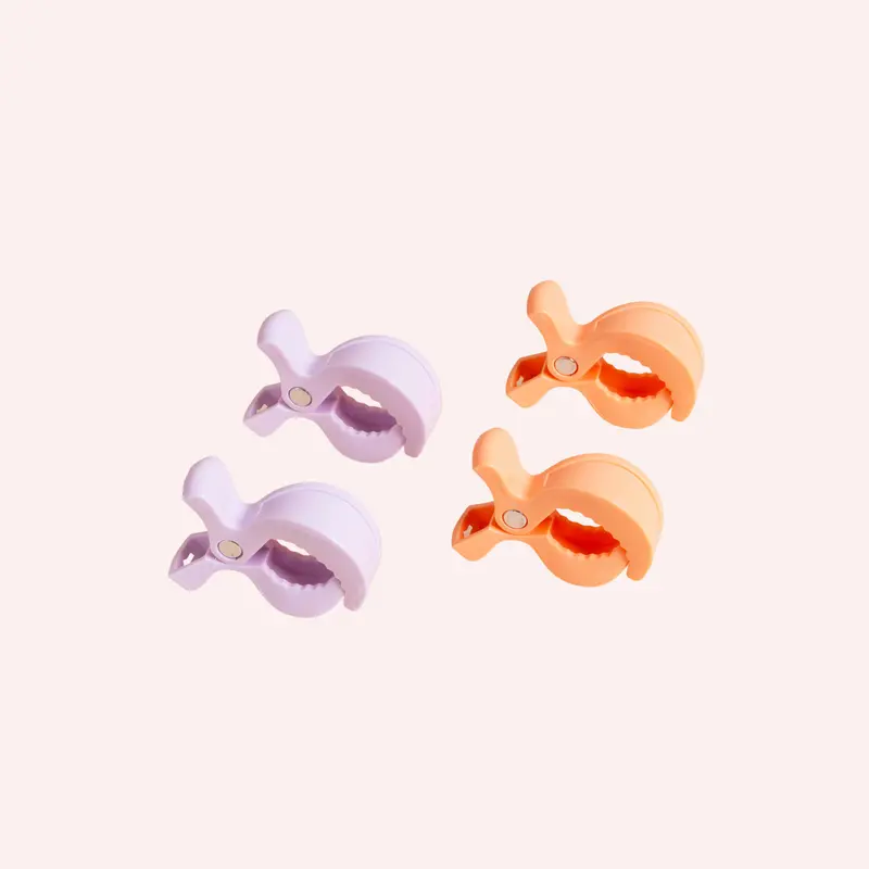 Really Handy Pram And Car Clips 4-Pack - Lilac/Peach 1