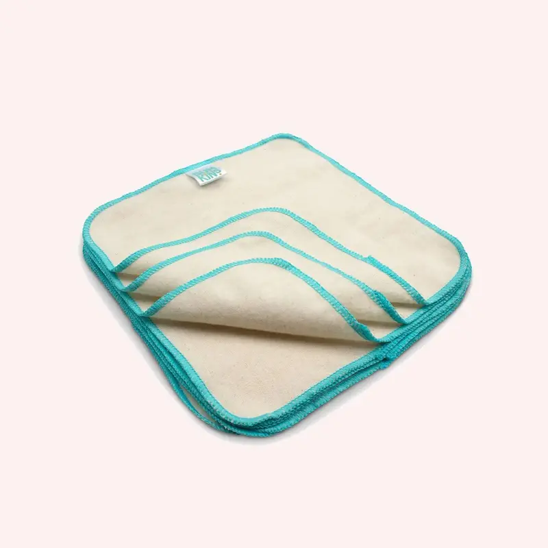 Reusable Baby Wipes - Natural/Aqua 1