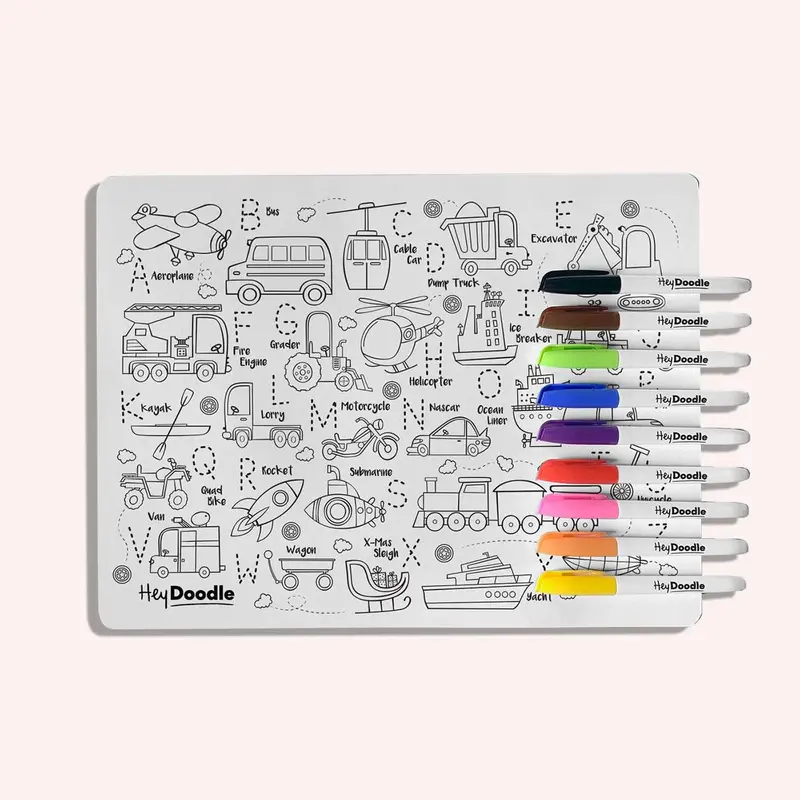 Reusable Colour In Placemat Abc - Toot Toot Honk Honk 1