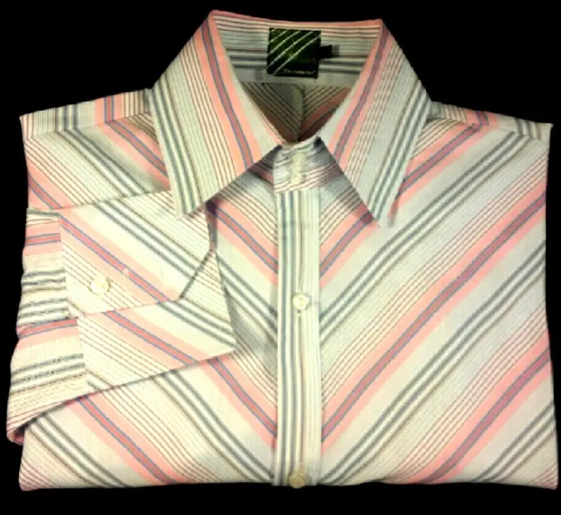 Roar Blue & Pink Multi-Stripe Fashion Shirt- Size L 1