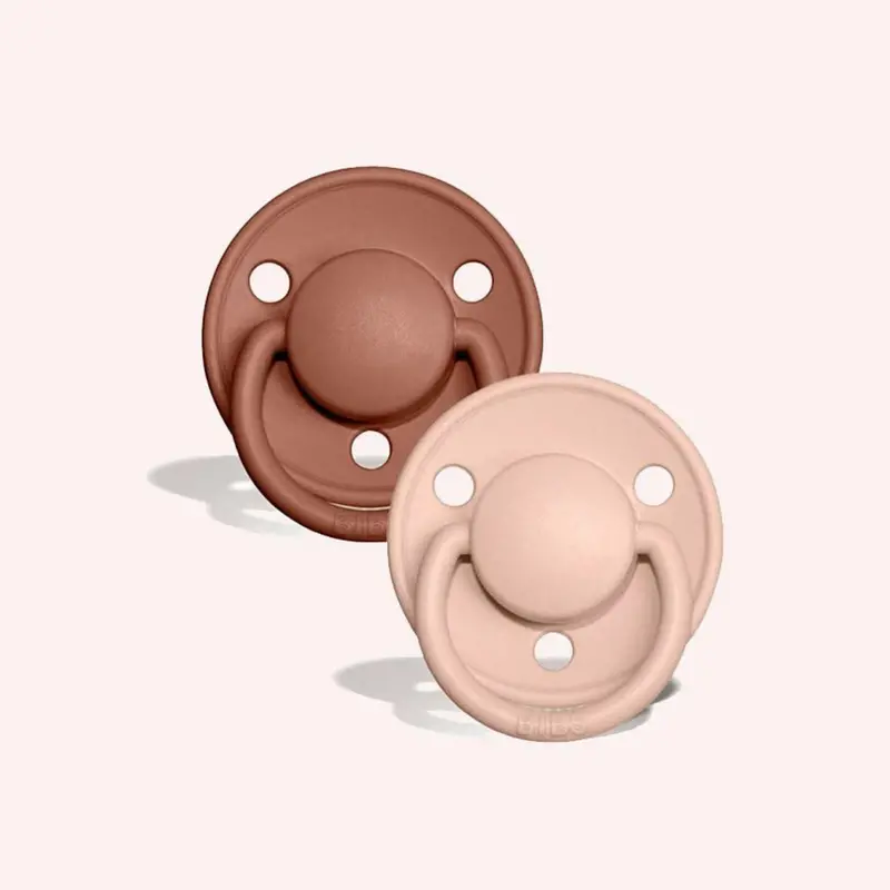 Round De Lux Silicone Dummy Duo - Blush/Woodchuck 1