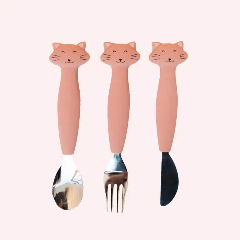 Silicone Cutlery Set 3-Pack - Mrs. Cat 1