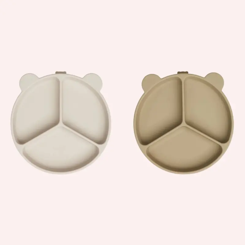 Stacy Divider Suction Plate 2 Pack - Sandy/Oat 1