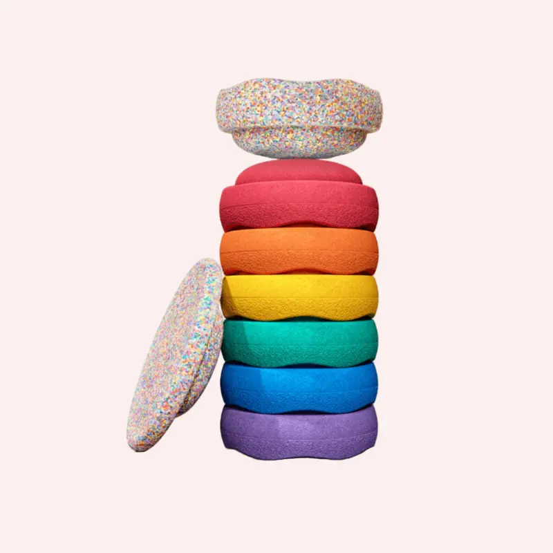 Stapelstein Original Balance Stepping Stones Complete (Set Of 8) - Rainbow Classic 1