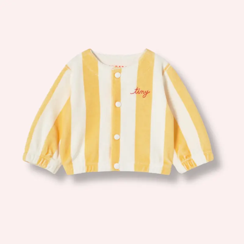 Towel Baby Jacket - Yellow Stipes 1