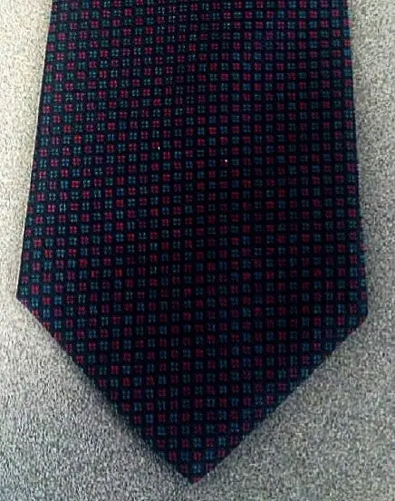 Vintage Savile Row-Blue/Red Mini Check Silk Tie 1