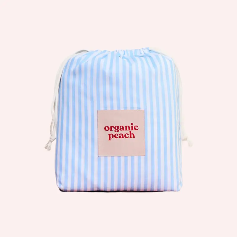 Waterproof Fitted Sheet - Blue Stripe 1
