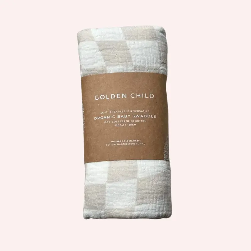 Wavy Baby Organic Swaddle - Stone 1