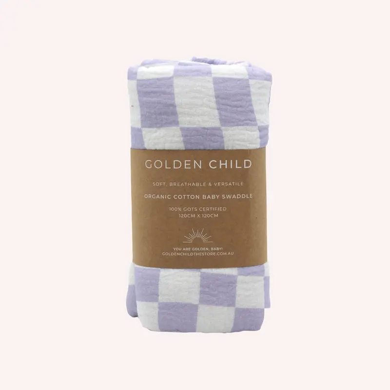 Wavy Baby Organic Swaddle - Violet 1