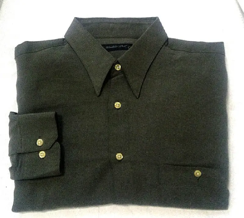 Windsor Lake Green Poly/Cotton Bu Fashion Shirt- Size L 1
