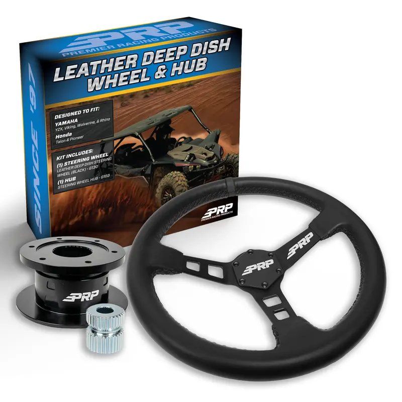Yamaha Utv Deep Dish Leather Steering Wheel Kit With Hub 1