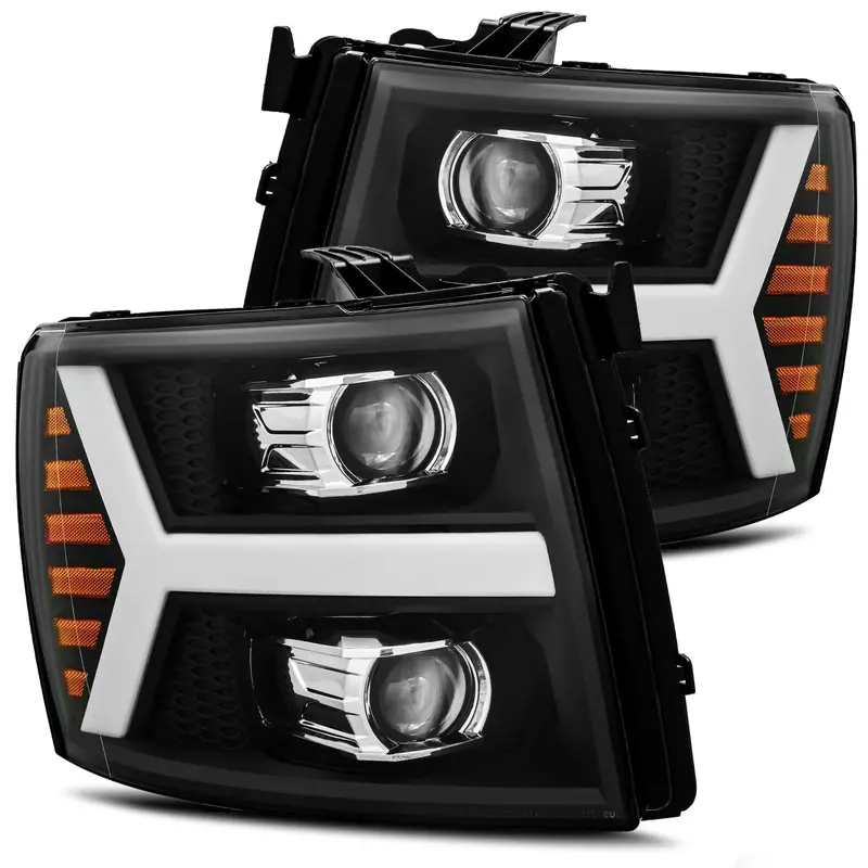 Alpharex Plank-Style Black Projector Headlights For Modern Vehicles 1