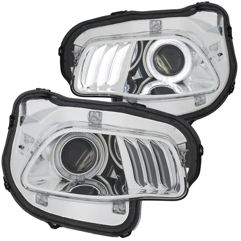 Anzo Usa 111354 Projector Headlight Set — Clear Lens With White/Red Accent, Chrome Housing (Pair) 1