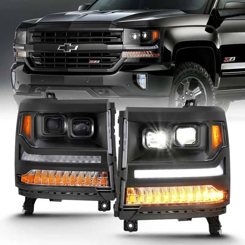 Anzo Usa Led Projector Headlights – Black Housing With Amber Running Lights, Pair (111420) 1
