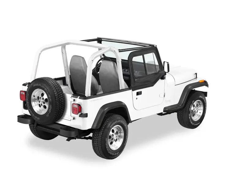 Bestop 51787-15 Upper Door Sliders For 1997–2006 Jeep Wrangler Tj – Black Denim With Dual Sliding Windows 1