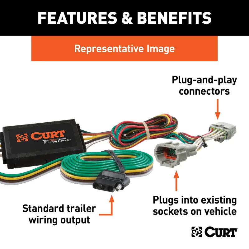 Curt Custom 4-Way Flat Trailer Wiring Harness For Select Saturn Vue Models (Part 56018) 1