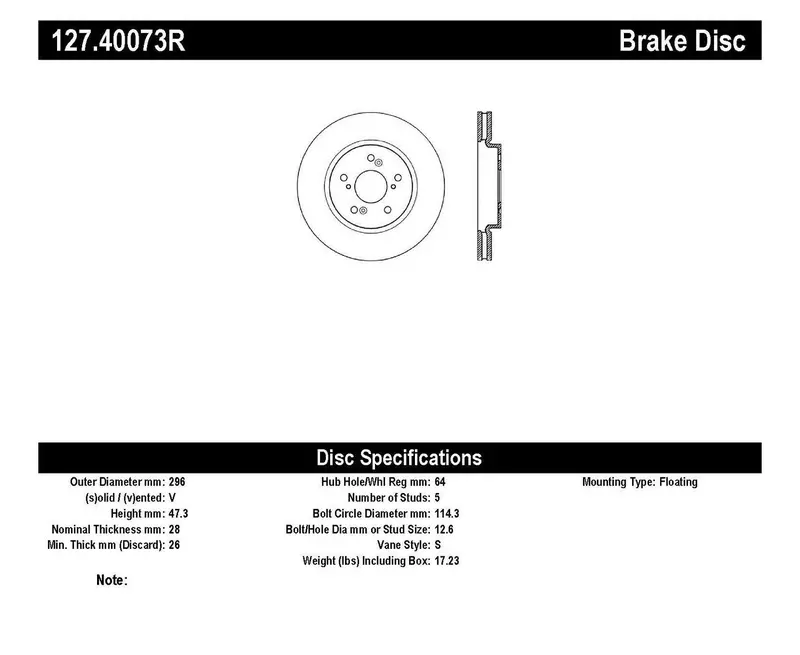 Stoptech 127.40073R Front Right Sport Brake Rotor – Drilled & Slotted For Track-Ready Stopping Power 1